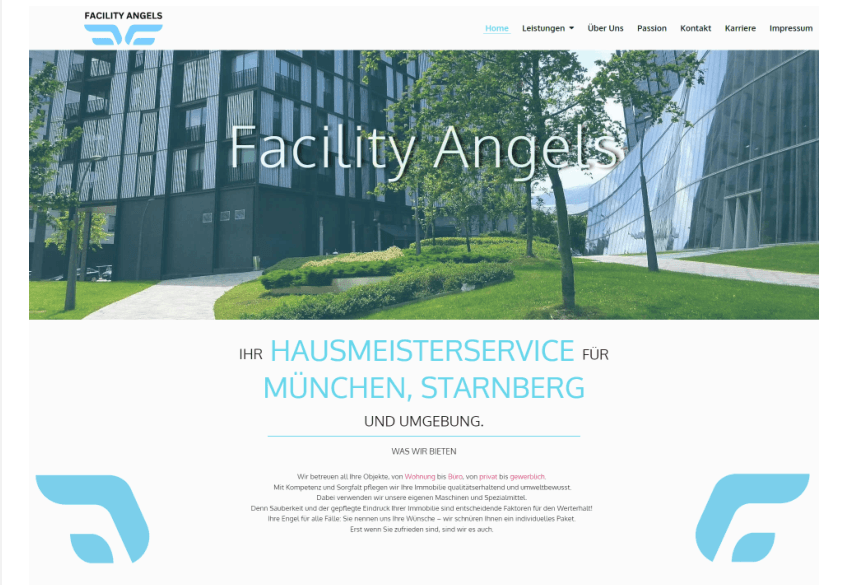 Facility-Angels-alte-Website-Startseite
